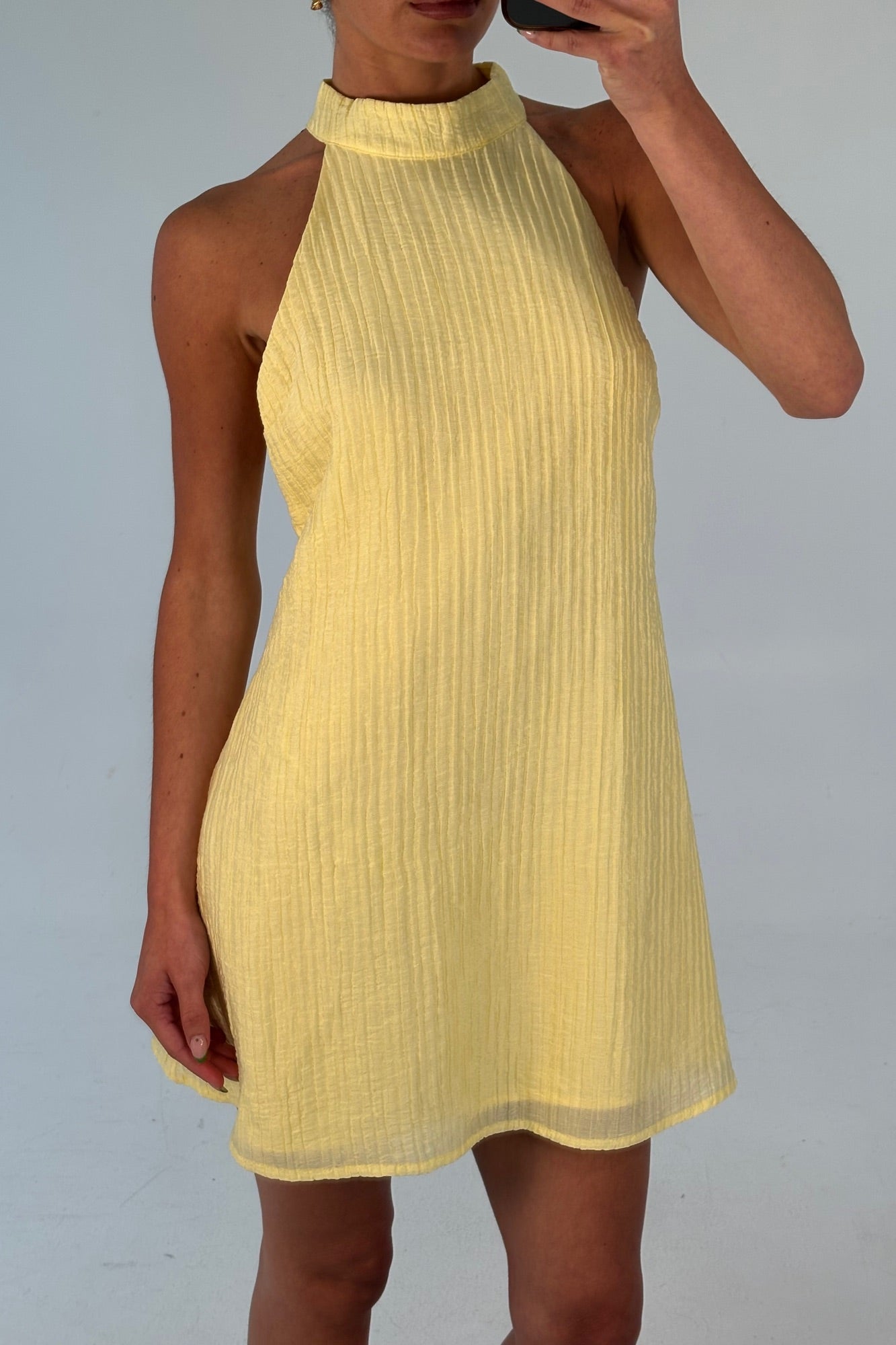 Catalina Mini Dress Lemon - FINAL SALE