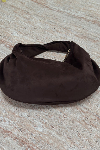 Elena Handle Bag Dark Cacao Suede