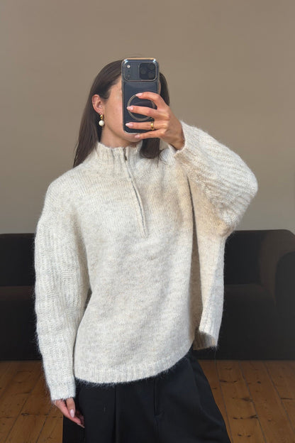 Edie Zip Up Knit Oat