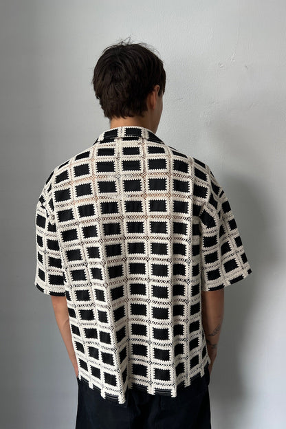 Drop 1 Premium Check Weave Shirt Black