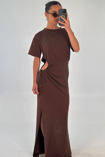 Denny Maxi Dress Chocolate - FINAL SALE