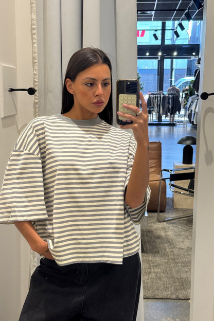 Bloom Short Sleeve Ash Stripe