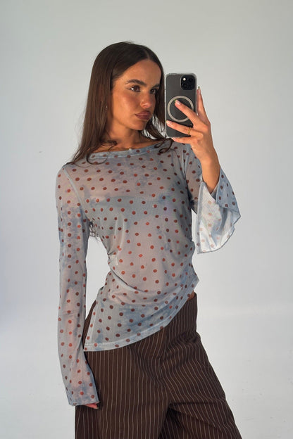 Lina Sheer Top Blue