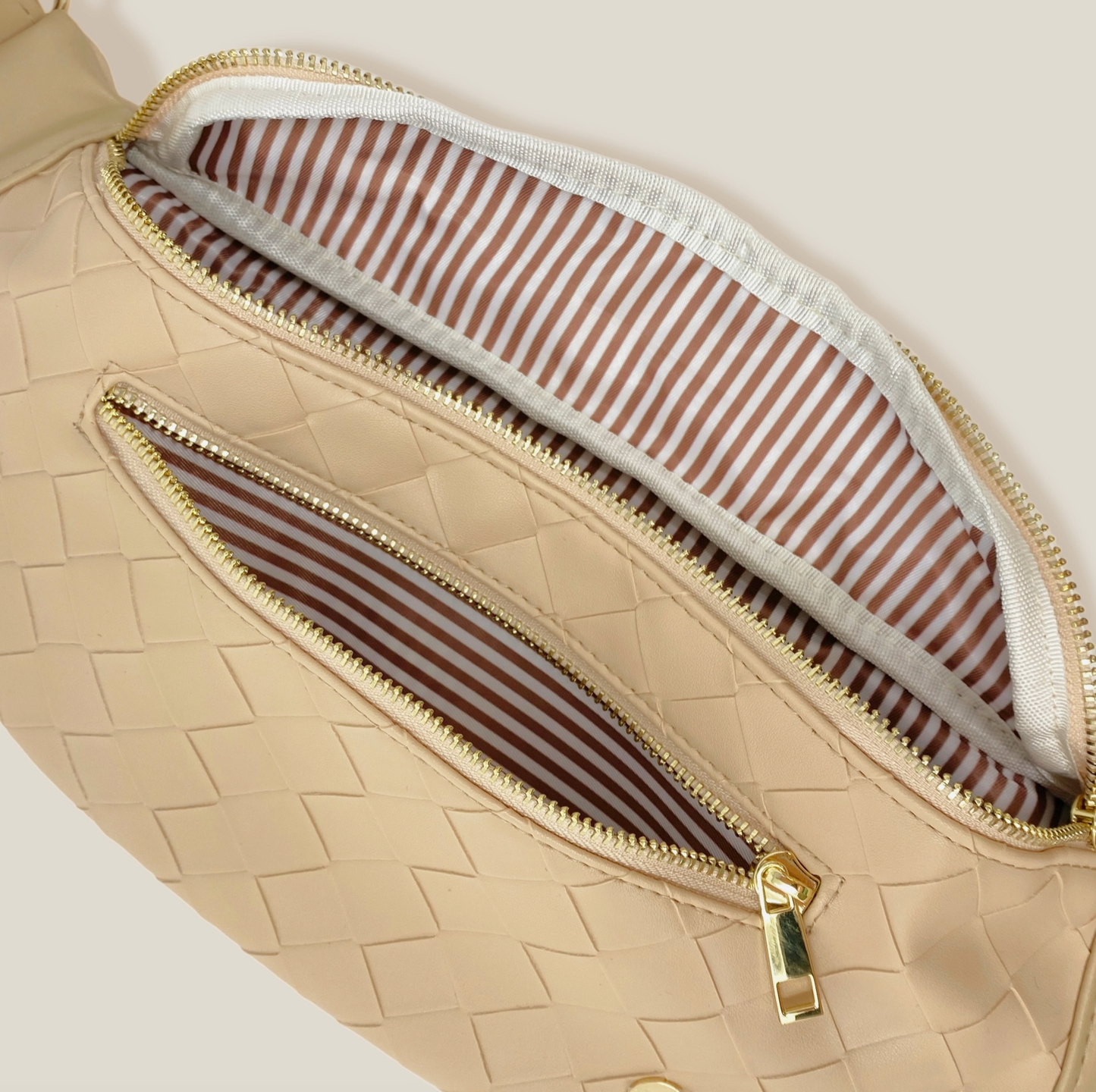 Cognac Luxe Belt Bag - Oat