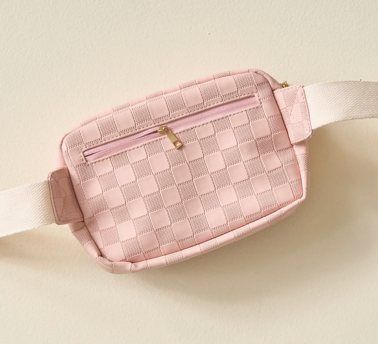 Urban Check Belt Bag - Blush