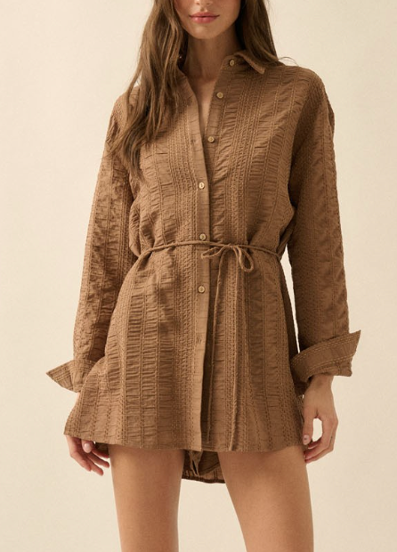 (SALE) Dirt Road Diaries Romper Shirt Dress
