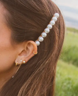 Gold Pearl Pin