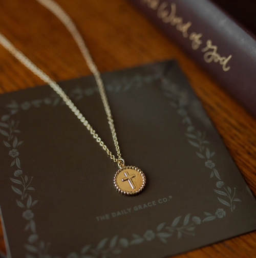 Embossed Cross Necklace