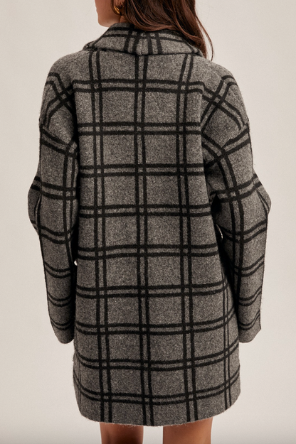 (SALE) Cozy Gal Plaid Sweater Coat