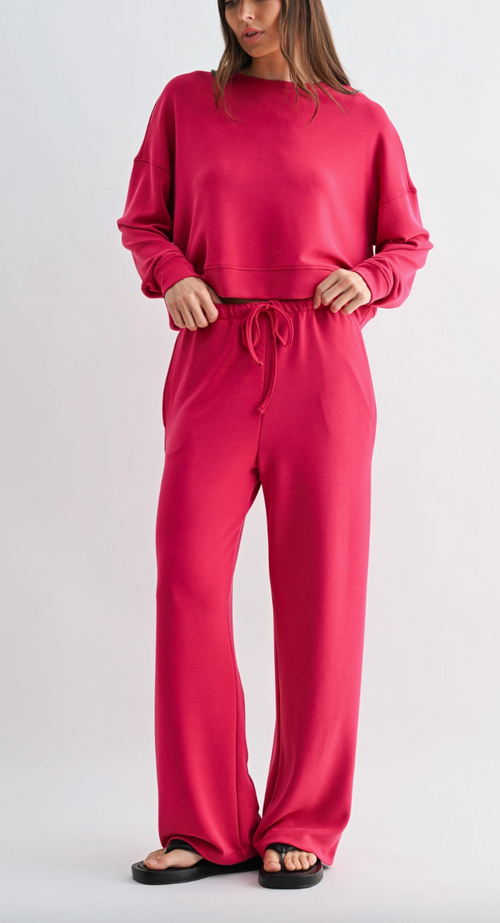 Running Errands Pullover & Pants Set (Plum Pink)