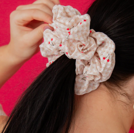 Cherry Jumbo Scrunchie