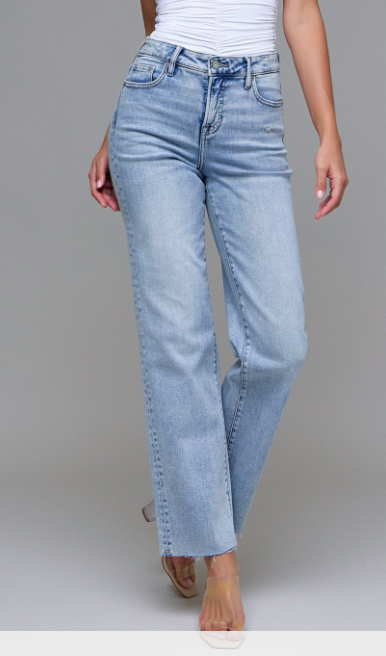 (SALE) HIDDEN High Rise Light Wash Denim Jeans (Savanna)