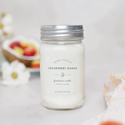 Strawberry Mango 16oz Mason Jar Candle