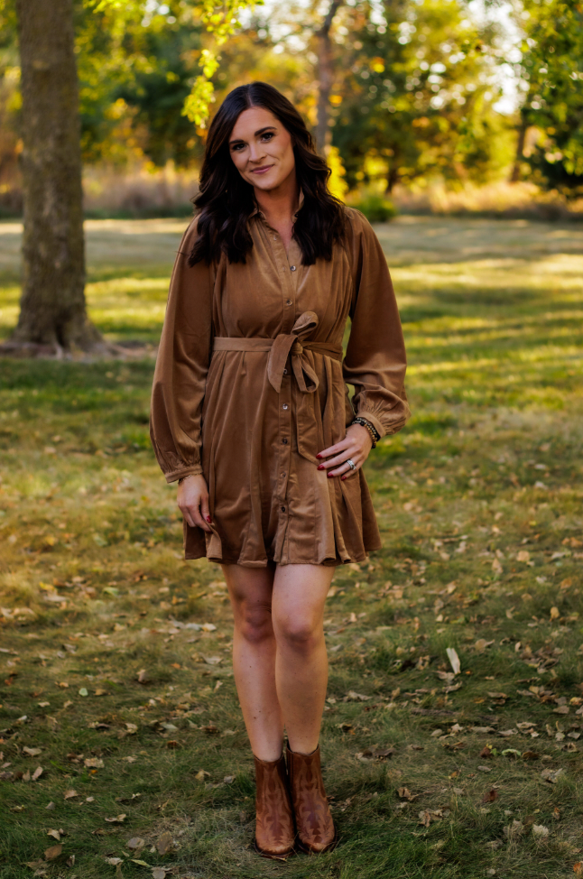 (SALE) Golden Hour Velvet Dress