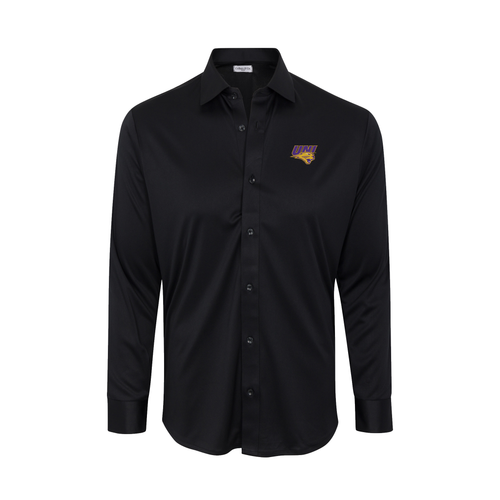 Northern Iowa Quattro Flex Dress Shirt with Semi-Spread Collar Black