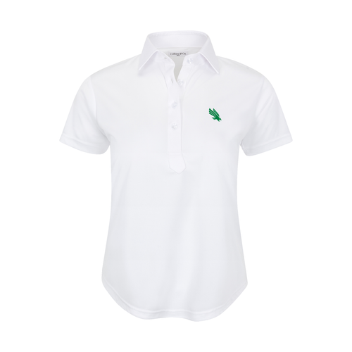 North Texas Women's Cap Sleeve Semi Spread Polo White