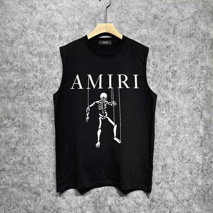 Amiri tank top skull puppet printing