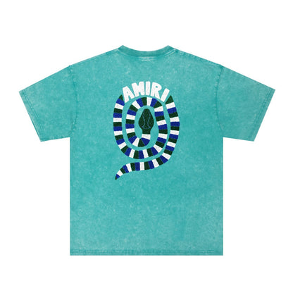 Amiri Washed Distressed T Shirt Printed Trendy Pure Cotton