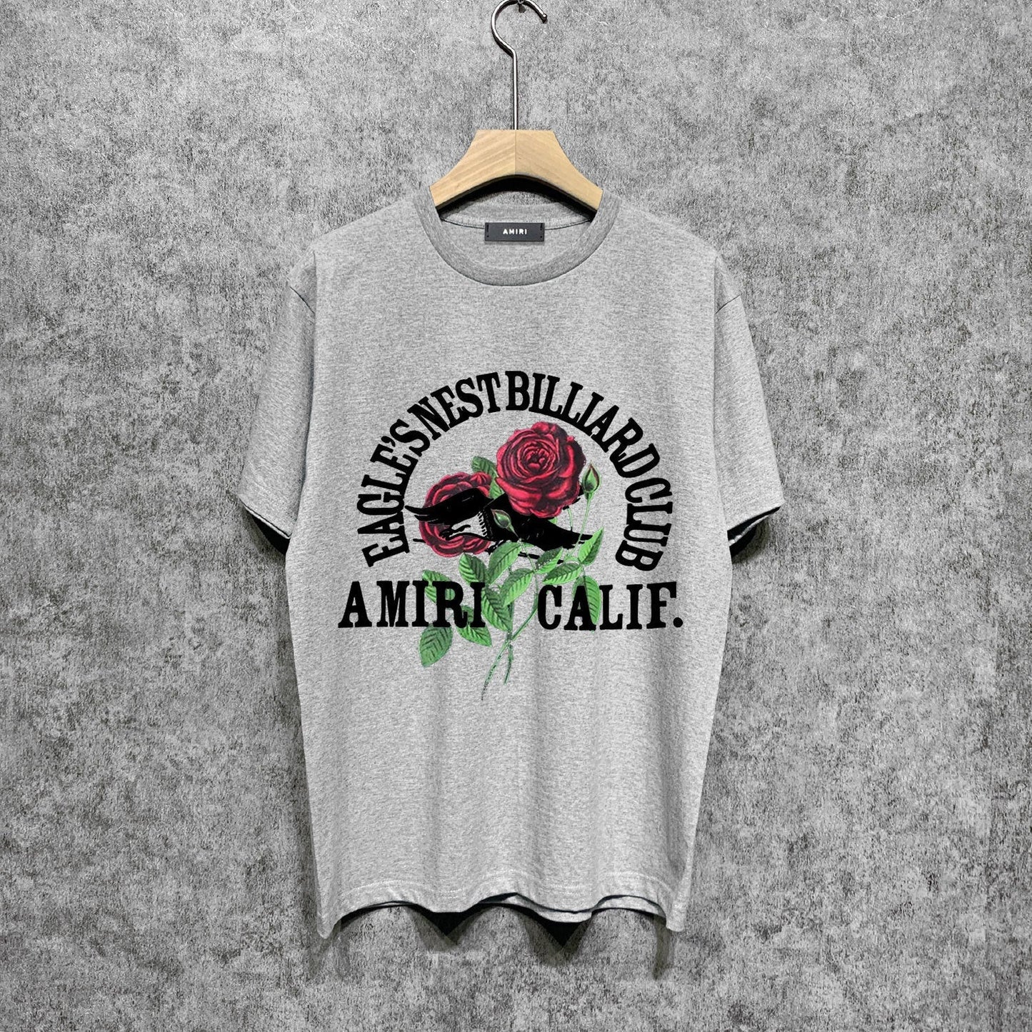 Amiri t shirts rose printing short sleeve