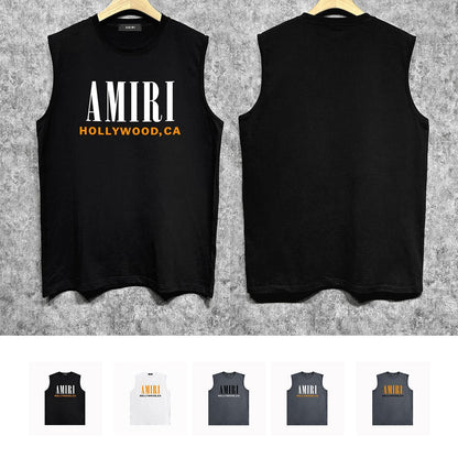 Amiri tank top bone sleeve printing