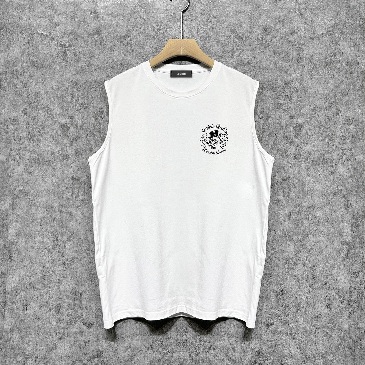 Amiri tank top hat big gray wolf printing