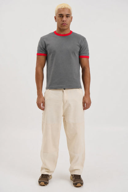 Charlie Ringer Tee Dark Grey