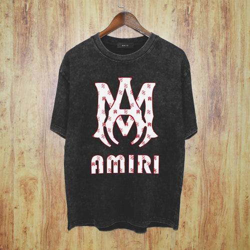 Amiri Washed Distressed T Shirt Printed Trendy Pure Cotton