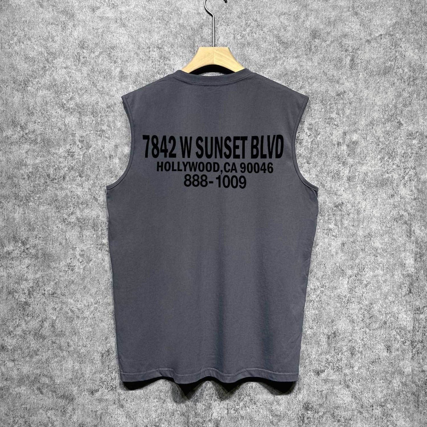Amiri tank top smoke gray wolf print