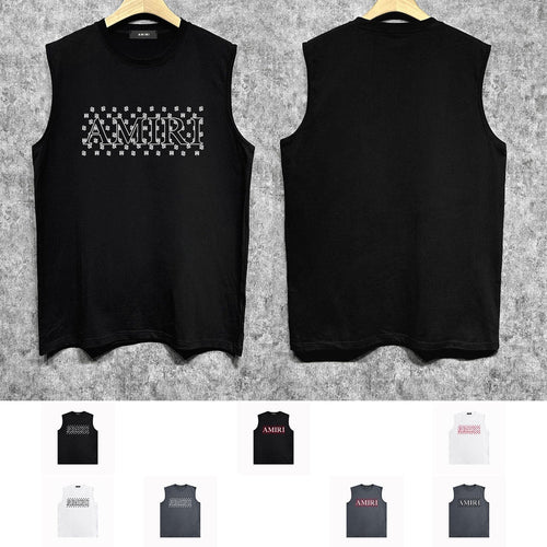 Amiri tank top cashew flower spider letterprinting