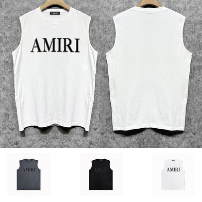 Amiri tank top white stripes simple letterprinting