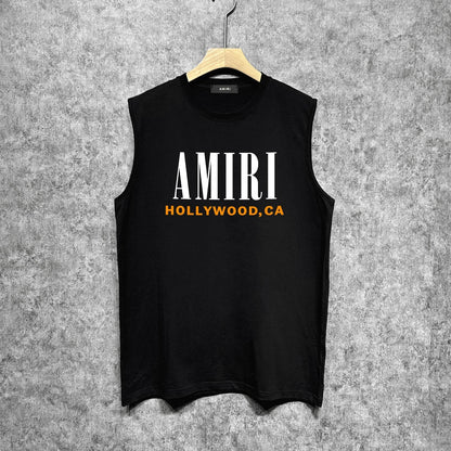 Amiri tank top bone sleeve printing