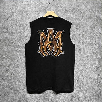 Amiri tank top splashed paint skeleton printing