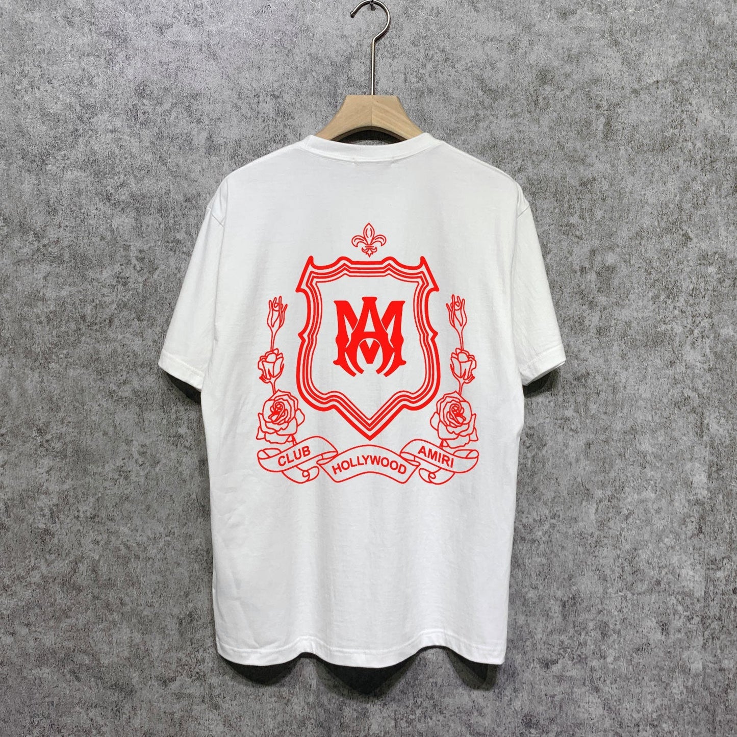Amiri t shirts flower shield printing short sleeve