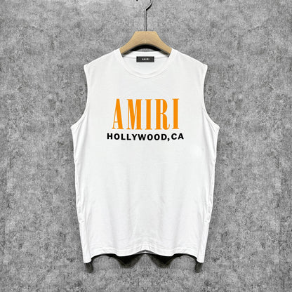 Amiri tank top bone sleeve printing