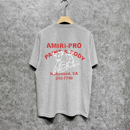 Amiri t shirts bull printing short sleeve