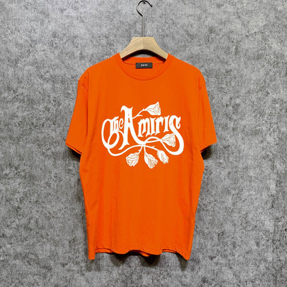 Amiri t shirts morning glory printing short sleeve