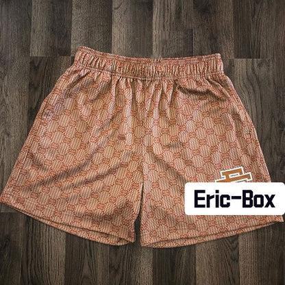 Grid Print Mesh Shorts