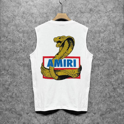Amiri tank top king cobra gold printing