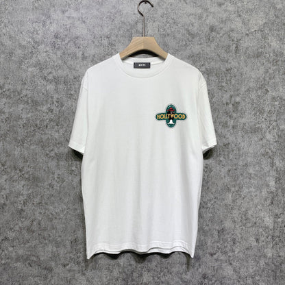 Amiri t shirts gray wolf cross printing short sleeve