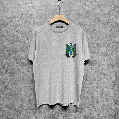 Amiri t shirts camouflage letterprinting short sleeves