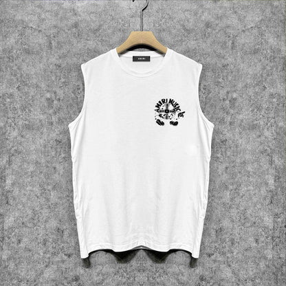 Amiri tank top note fan printing
