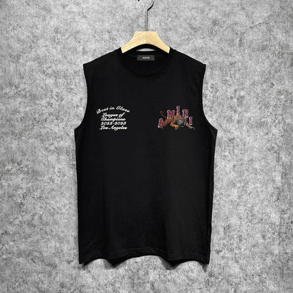 Amiri tank top letter tiger print