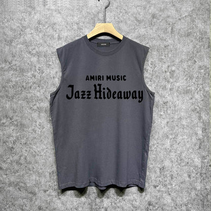 Amiri tank top music letterprinting
