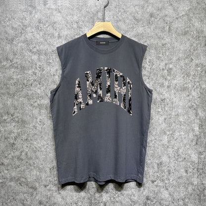 Amiri tank top with cracked letterprinting