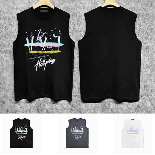 Amiri tank top hollywood rainbow printing