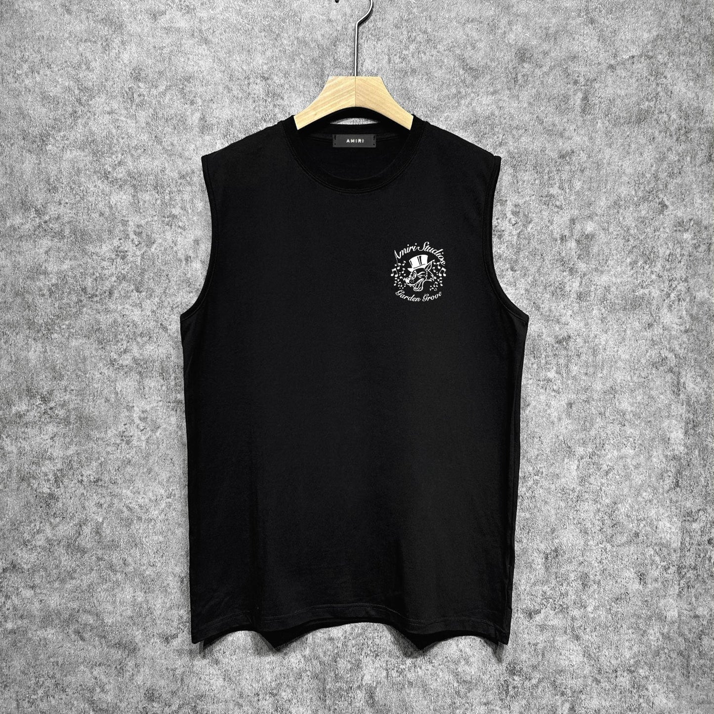 Amiri tank top hat big gray wolf printing