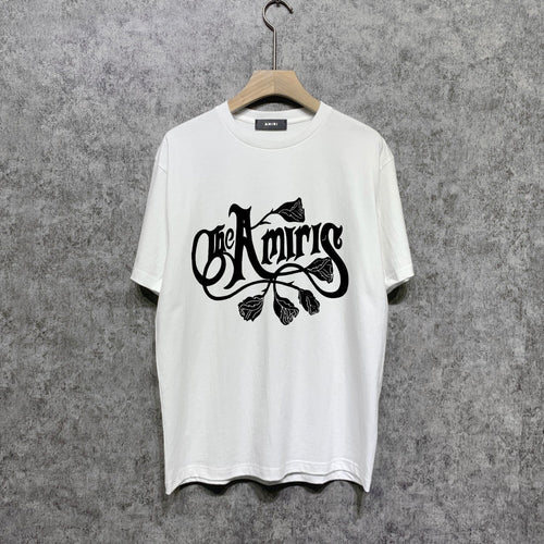 Amiri t shirts morning glory printing short sleeve