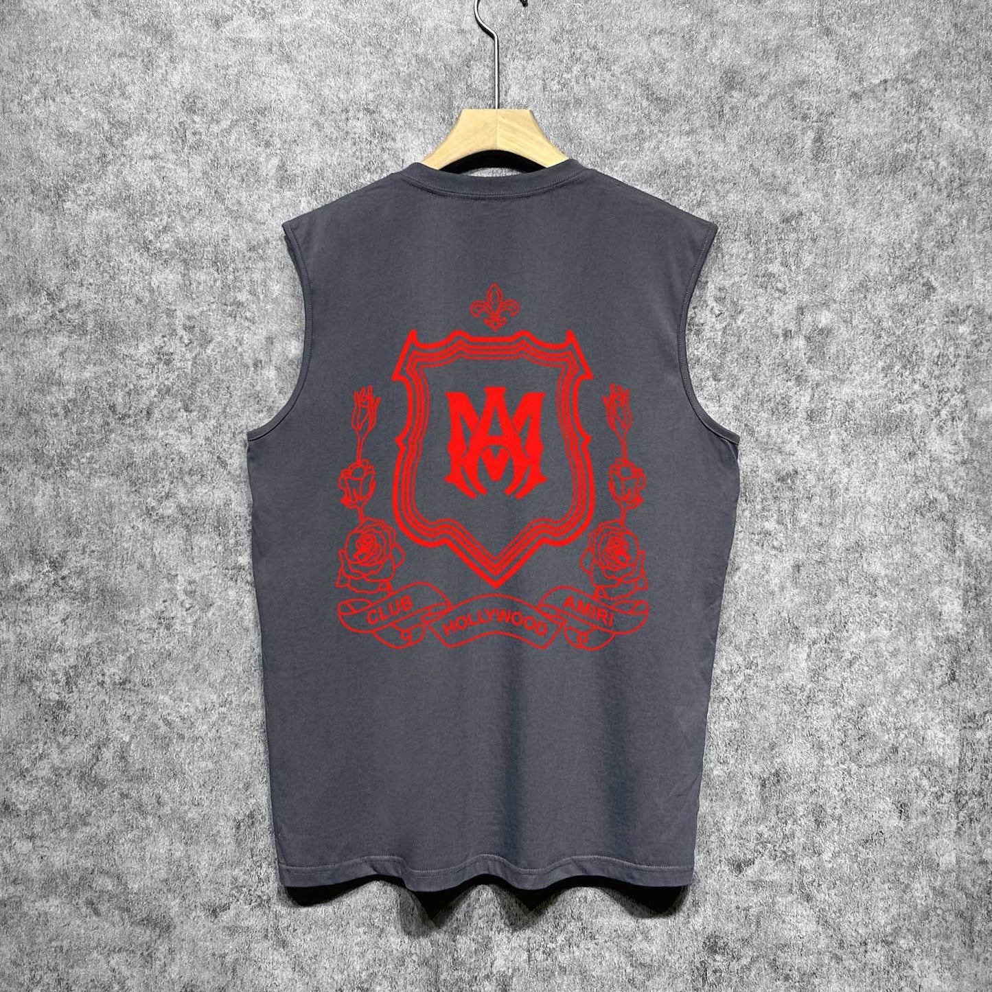 Amiri tank top flower shield printing