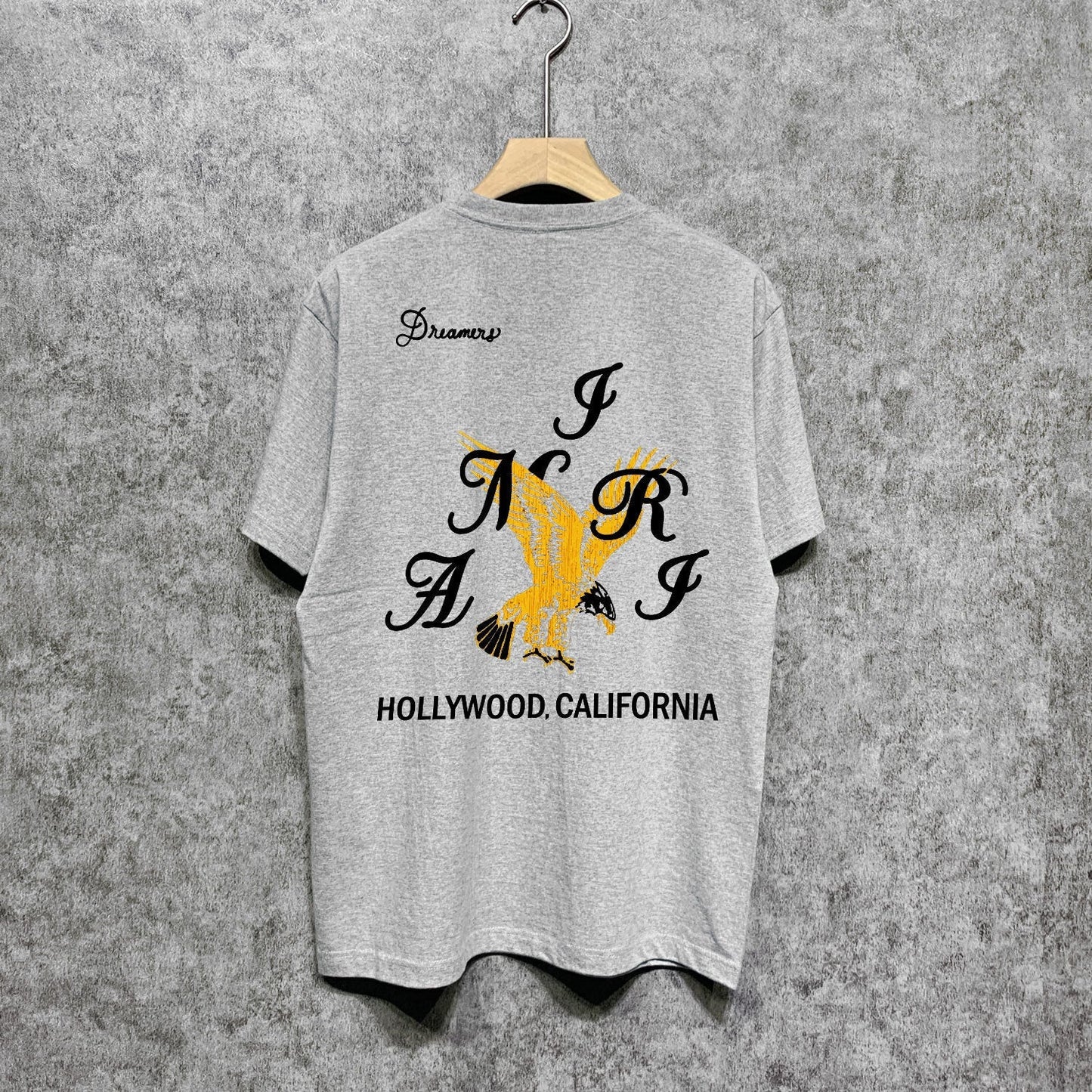 Amiri t shirts hollywood eagle printing short sleeve