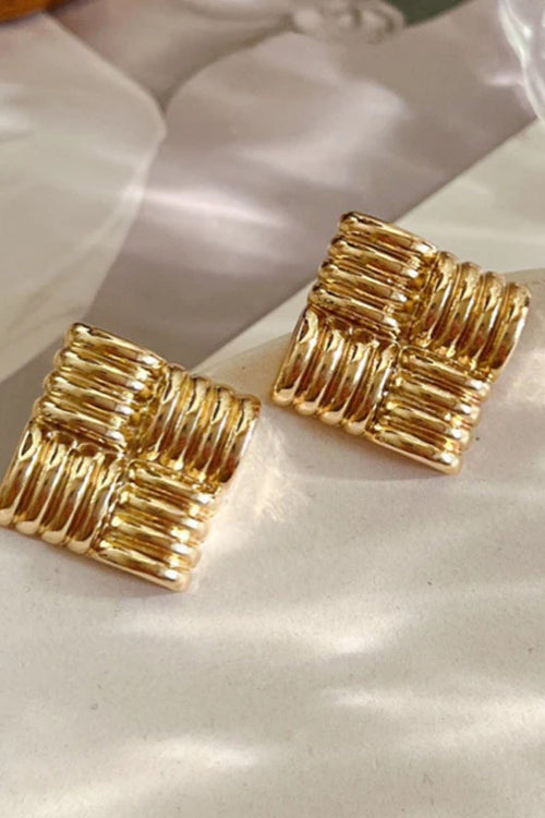 Jaz Square Stud Earring Gold